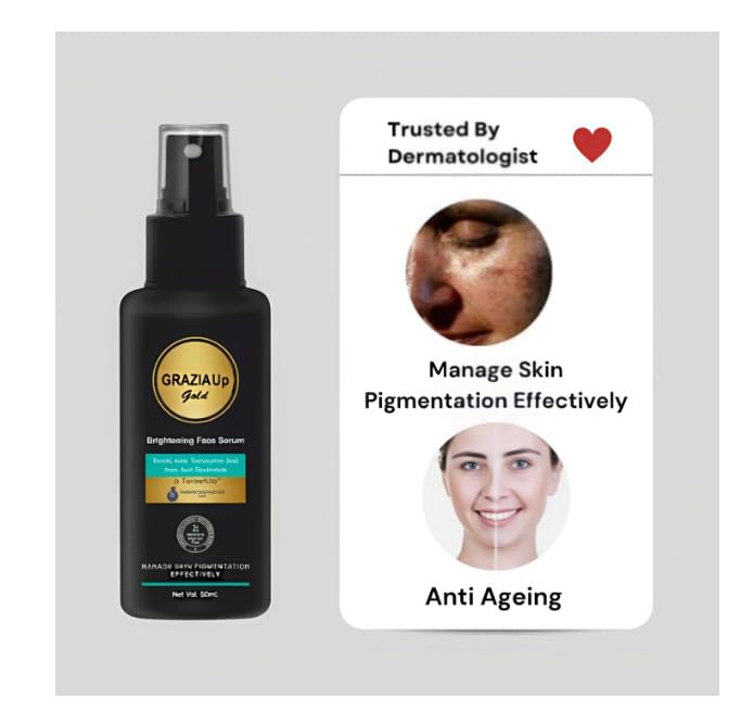 Image of Gra -zia Up Anti-aging Serum for wrinkle free and brightening skin With Hyaluronic acid, Glycolic & 20% Vitamin C | Paraben Free, SLS Free| For All Skin Type, 30ML