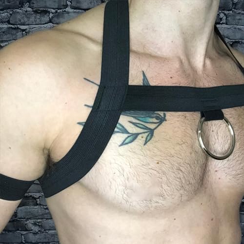 YIZITU Elastischer Brustgurt Brustgurtsgürtel Sex Rückhalte Verband Elastizitätsgürtel Für Nachtclub Cosplaygürtel Mann Kabelbaum Körper Halfter Nylon Schultergurt