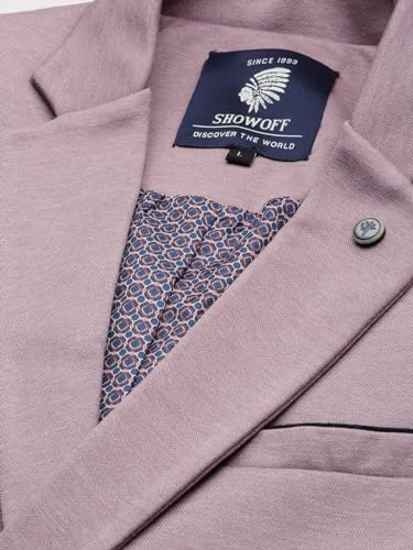 Image of SHOWOFFFF Men Solid Single Breasted Party Blazer | Notched Lapel Full Sleeves Cotton Blazer's for Mens | Slim Fit Regular Length Blazers for Men's