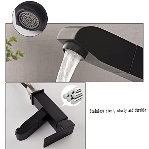 Robinet de lavabo noir avec douchette amovible pour simplifier votre routine - 5
