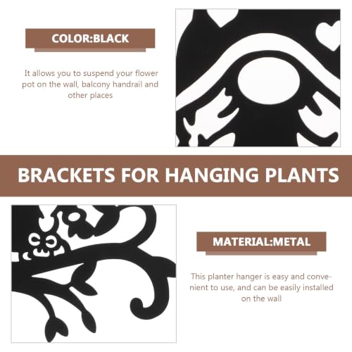 Soporte metálico negro para macetas resistente para decoración 4