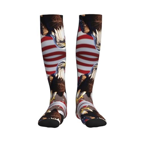 Bald Eagle With American Flag Premium Compression Sock, Compression Socks For Women, Compression Socks For Men,Running2