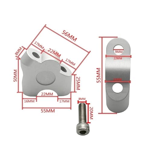 Elevadores de manillar de moto de 22mm y abrazadera para V-Strom 3