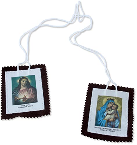 Cráneo de tela de Nuestra Señora del Carmen o del Carmelo - 8,5 x 6,5 cm - Juego de 10 piezas (grande)