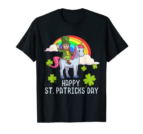 Camiseta de San Patricio para mujer y niño, disfraz de Leprechaun con unicornio Camiseta