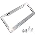 BLVD-LPF OBEY YOUR LUXURY Clear/White Crystal Rhinestone License Plate ABS Chrome Frame with Crystal Screw Caps - 1 Frame