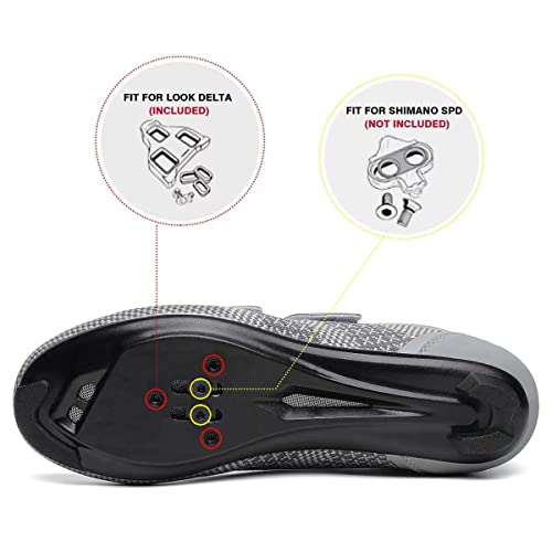 Image of Unisex Road Bike Cycling Shoes Compatible with Peloton Shimano SPD Bike Riding Shoes for Men Women, 3 Straps, Pre-Installed Delta Cleats for Indoor Outdoor Cycling Biking