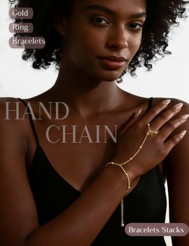 4 Pcs Gold Hand Chain Bracelets DROPS TO (Color: gold-hand chain bracelet SET ONLY) - image 2