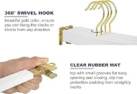 Amber Home 10 Stück 36cm Weiß Kleiderbügel aus Holz, Robust und Glänzend Hosenbügel Aufhänger für Hosen Shorts Rock Socken Unterwäsche, mit rutschfest Clips und Drehbar Haken (Gold 10) – Ansicht 3