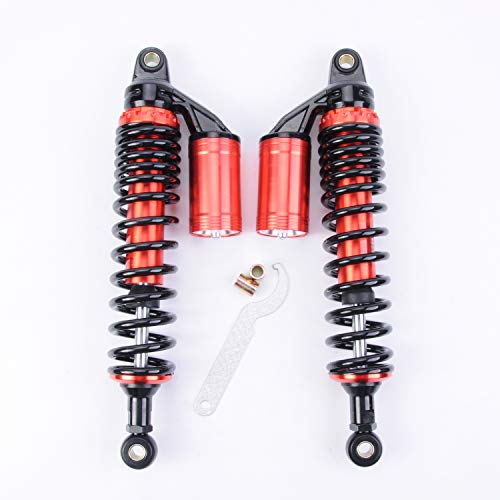 Wotefusi Air Gas Shock Absorbers 380mm 15 inches Round Ends Motorcycle Replacement Universal for Suzuki Kawasaki Yamaha Ducati Scooter Atv Quad Dirt Sport Bike Go Kart Red Black