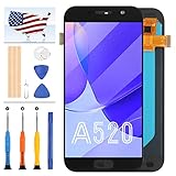 Screen Replacement for Samsung Galaxy A5 2017 A520 SM-A520F LCD Display Matrix Panel Parts Assembly Touch Sensor Digitizer Glass Lens Kit with Free Tools (OLED Black)