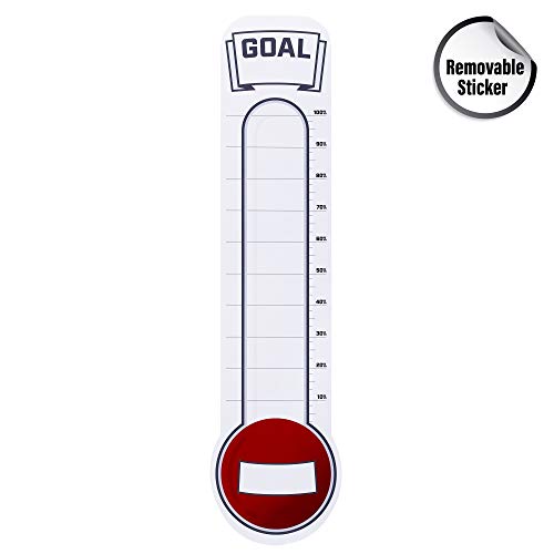 Fundraising Thermometer Chart Goal Tracker Decal | Dry Erase Goal Setting Wall Sticker