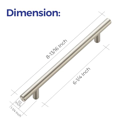 Image of Ravinte 4 Pack 8-13 /16 Inch Cabinet Handles Brushed Nickel Stainless Steel Kitchen Drawer Pulls Cupboard Cabinet Pulls 8-13 /16 inchLength,6-1 /4 inch Hole Center