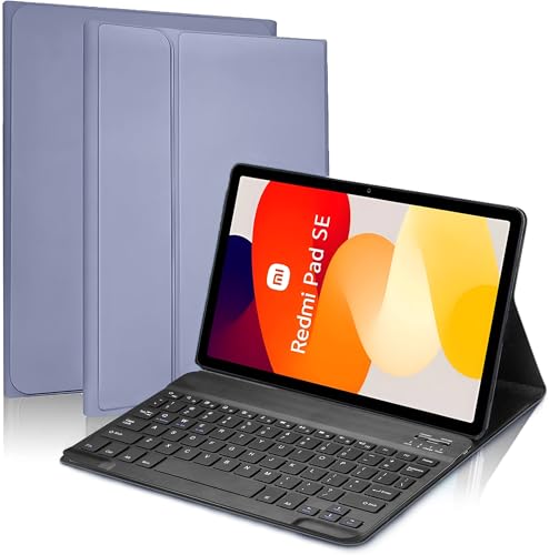 Image of ProElite Keyboard case for Redmi Pad SE 11 inch, Magnetic Detachable Wireless Bluetooth Keyboard Redmi Pad SE 11 inch, Lavender