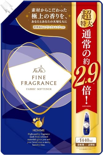 ファーファ ファインフレグランス 柔軟剤 オム クリスタルムスク 詰め替え 1440ml オリジナルティッシュ付き