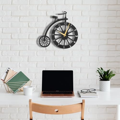 Image of Stylish Metal Analog Wall Clock for Living Room, Bedroom, Office, Kitchen, Home and Hall | Antique Fancy Big Size Modern Wall Watch for Home Decor (Style-10, 50CM)