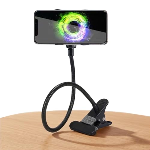 Lazy Handy-Clip-Halterung, Schwanenhalsklemme – Universal-Klemme, freihändig, flexibler langer Arm, Halterung für Schlafzimmer, Schreibtisch, Büro, Badezimmer, Küche Lazy Handy-Clip-Halterung, Schwanenhalsklemme – Universal-Klemme, freihändig, flexibler langer Arm, Halterung für Schlafzimmer, Schreibtisch, Büro, Badezimmer, Küche