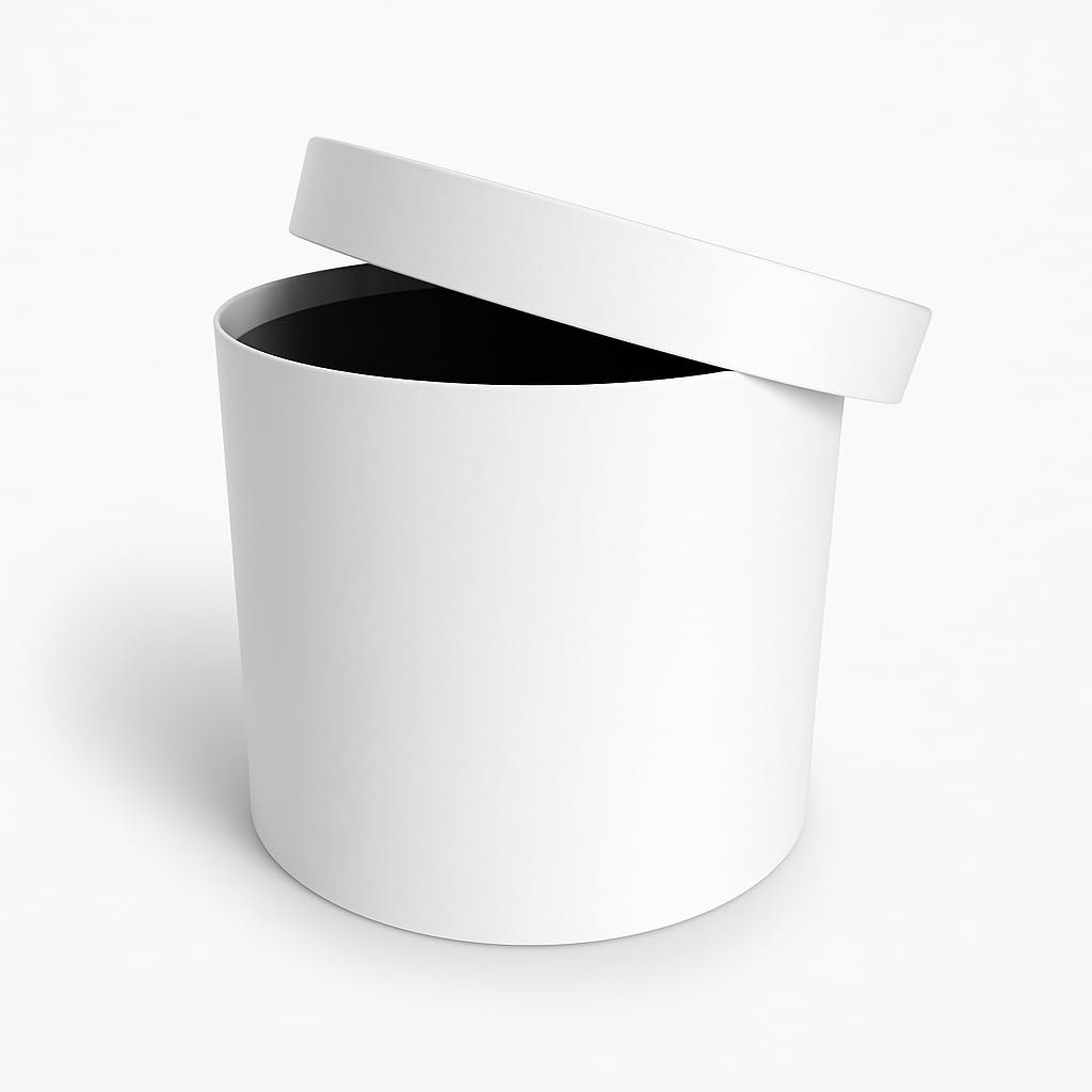 Luxury Round Gift Box 5.1 x 5.1 in Handmade in Mexico | Recyclable Elegant Box for Flowers, Gifts, and Decoration (WHITE)