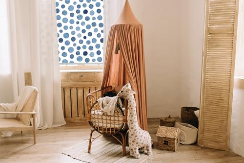 Store sans perçage Tulup, la solution anti-reflet 140x180cm à points bleus - 5
