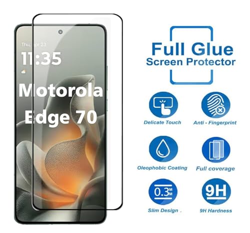 Image of Curved HD Tempered Glass Screen Protector Compatible for Moto Edge 70 5G with Edge to Edge coverage and Easy Installation kit
