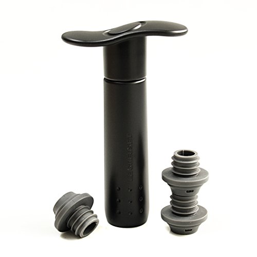Le Creuset WA137PL2-31 Wine Pump and 3-Stoppers, 1 EA, Black