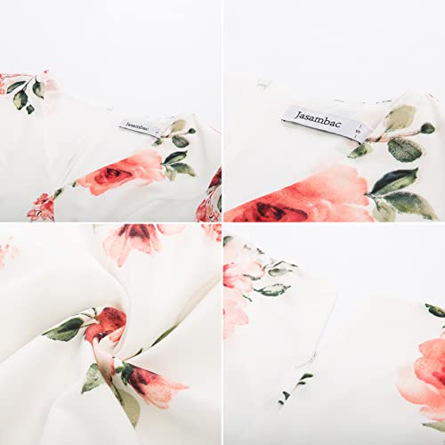 Church Dresses For Women Wedding Guest Summer Wrap Floral Midi Empire Waist Bridal Shower Dress Floral Red M #TOP4