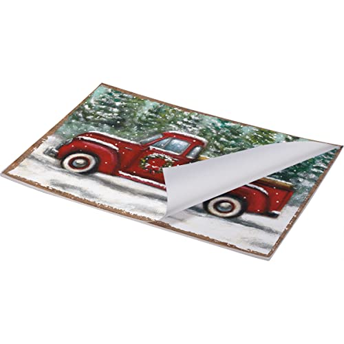 Set de table en papier camion rouge rectangulaire pour décoration de fête