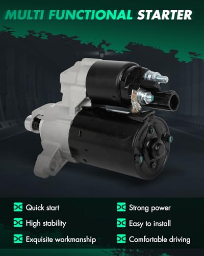 Image of SCITOO Starter Motor fit for Audi for A4 Quattro 3.2L 2009,for Audi for A5 Quattro 3.2L 2008-2010,for Audi for A6 Quattro 3.0L 2012-2013 2016-2017 Replacement Starter 19110