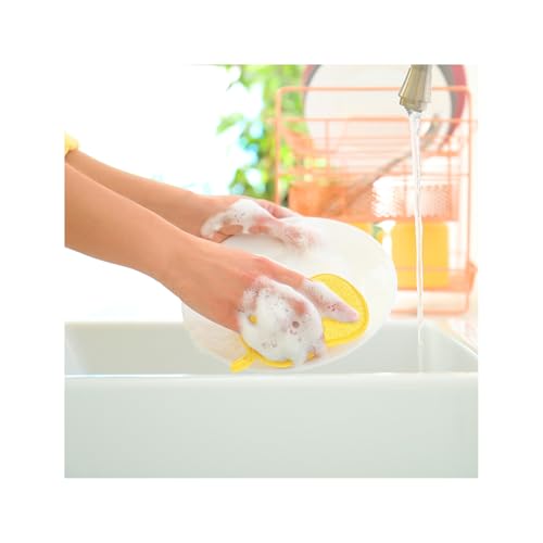 Genius Mikrofaser Schwämme 2 in 1, Spülschwamm wiederverwendbar, weicher Seite für Fleckenentfernung/Polieren/Geschirrtrocken, grobe Seite zur Entfernung hartnäckiger Verschmutzung Bunt