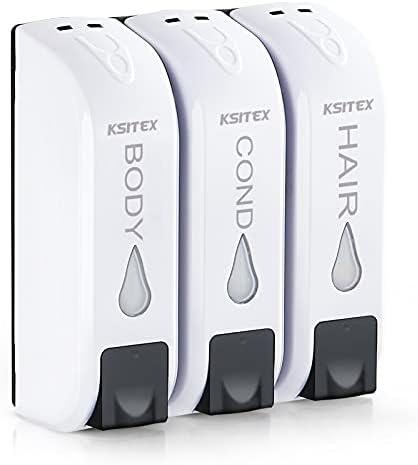 Shower Soap Dispenser Wall Mounted, Shower Dispenser 3 Chamber for Bathroom, KSITEX 35.5oz/1050ml