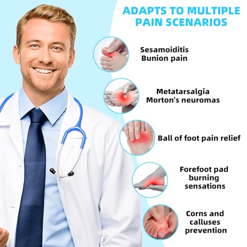 Image of 2 Pairs Metatarsal Pads Women and Men, Fabric Metatarsal Pads with Gel Pads, Metatarsalgia Insoles Provides Relief for Sesamoiditis, Metatarsalgia, Morton's Neuroma Metatarsal Gel Pads (S, Black)