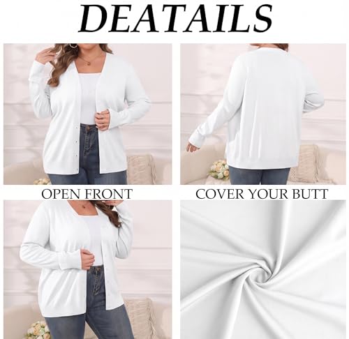 Image of TIANZHU Plus Size Cardigan for Women Button Open Front Long Sleeve V Neck Comfy Lightweight Sweaters XL-4XL