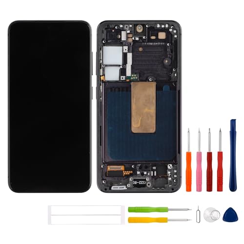 swark [Con marco] Nueva pantalla TFT de repuesto para Galaxy S23 pantalla LCD pantalla táctil digitalizador con juego de herramientas de reparación mejorado, sin función de huella dactilar