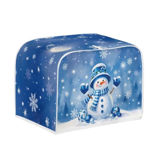 Image of Blue Snowman 4 Slice Toaster Cover Christmas Decor