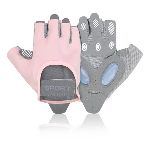 CYZBL Guantes de Fitness para Mujeres, Guantes Gym Mujeres Transpirables, Antideslizantes con Silicon, Protección Completa de Muñeca y Palma, Rosa (Medium)