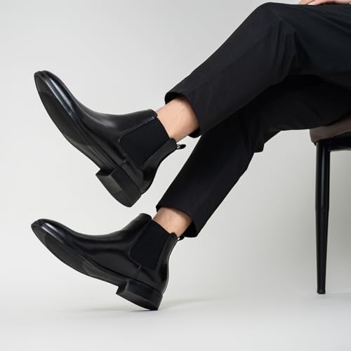 Image of CGRRBW Men's Chelsea Boots Suede Leather Casual Boots for Men | Suede with Elastic Gores for Easy Slip-on, Perfect for Casual Wear, Office or Dress Occasions