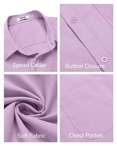 Image of COOFANDY Mens Short Sleeve Casual Button Down Shirts Summer Untucked Dress Shirts with Pocket