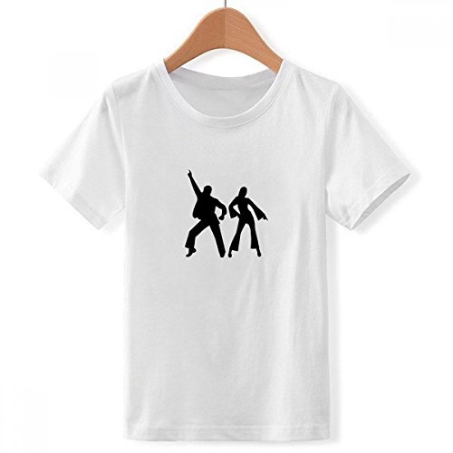 T-shirt blanc ras du cou garçon avec motif danse en taille M