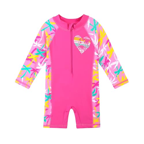 HUAANIUE Baby/Toddler Girl Swimsuit Long Sleeve Rashguard Swimwear CocoTree 3-4 T