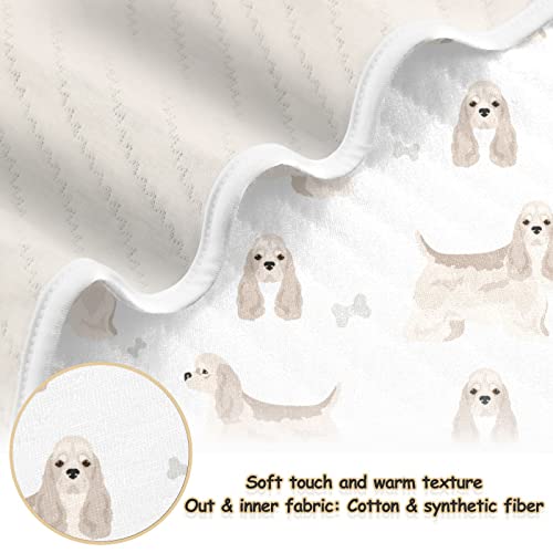 Image of Swaddle Blanket American Cocker Spaniel Cotton for Infants, Receiving Blanket, Lightweight Soft Swaddling for Crib, Stroller, Nursery, 30X40 in