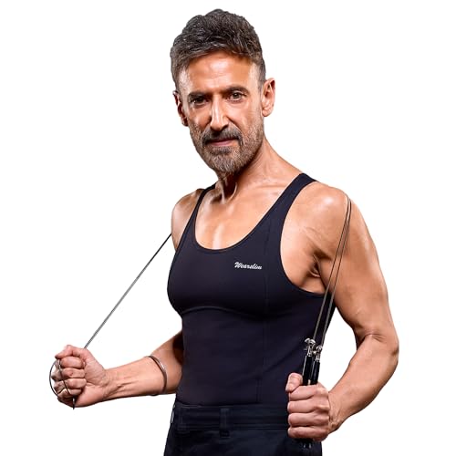 Image of Wearslim Premium Men's Super Combed Cotton Elastene Stretch Fabric Tummy Tucker Vest for Man with Extended Length for Easy Tuck | Gynecomastia Compression Body Shaper Vests for Men