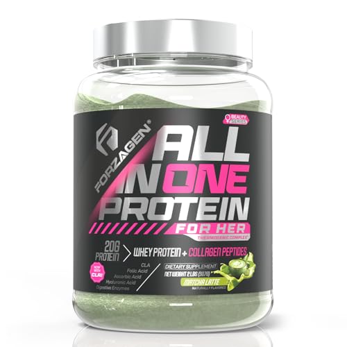 Forzagen All in One Protein for Her Protein Powder for Women with Collagen Peptides (2 Pound (Pack of 1) Matcha Latte)
