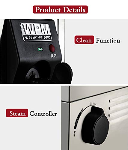 Hanchen Commercial Milk Frother, Automatic Milk Steamer Electric Coffee Frothing Machine 800ml Professional Double Hole Pump Embossed Coffee Milk Frother One Year Warranty