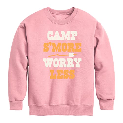 Instant Message - Camp Smore Worry Less - Toddler And Youth Crewneck Fleece Sweatshirt