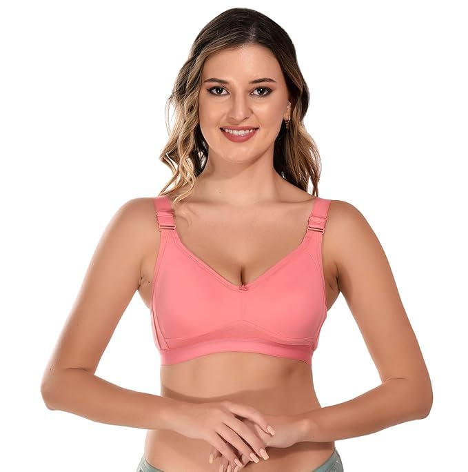 Image of Viral Girl Women's Wire-Free Cotton Hosiery Bra | Non-Padded, Full Coverage, Adjustable Straps | Soft Comfortable Innerwear with Hook & Eye Closure for Everyday Use