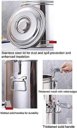 20L Stainless Steel Insulated Beverage Dispenser with Tap - Durable Hot Water Urn for Catering, Tea & Coffee Serving - Portable Beverage Barrel for Events & Parties