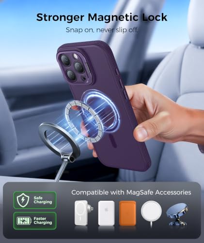 Image of FNTCASE for iPhone 16 Pro Case with Stash Stand for MagSafe Purple