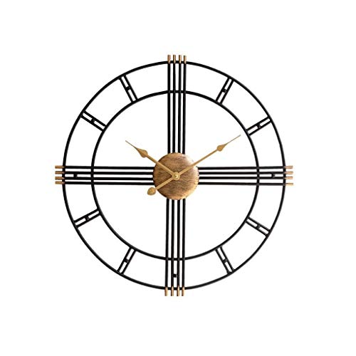 T-T-zhongbiao American-Style Wrought Iron Wall Clock Watch Tuba Mute Creative Minimalist Living Room