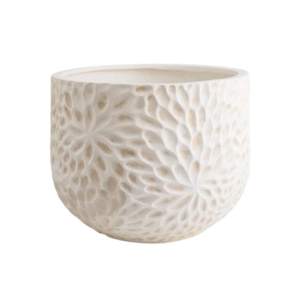 Xbgfdysd One Color Concrete Round Planter，Floor Standing Flowerpot Large Outdoor And Indoor Flower Pots, Circular Flower Pots With Drainage Holes(Large)