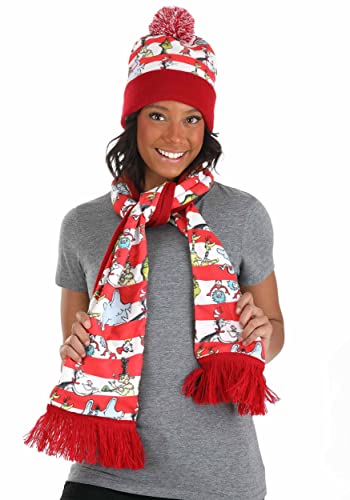 Dr. Seuss Winter Hat & Scarf Kit - Cat in the Hat Graphics, One Size Fits Most